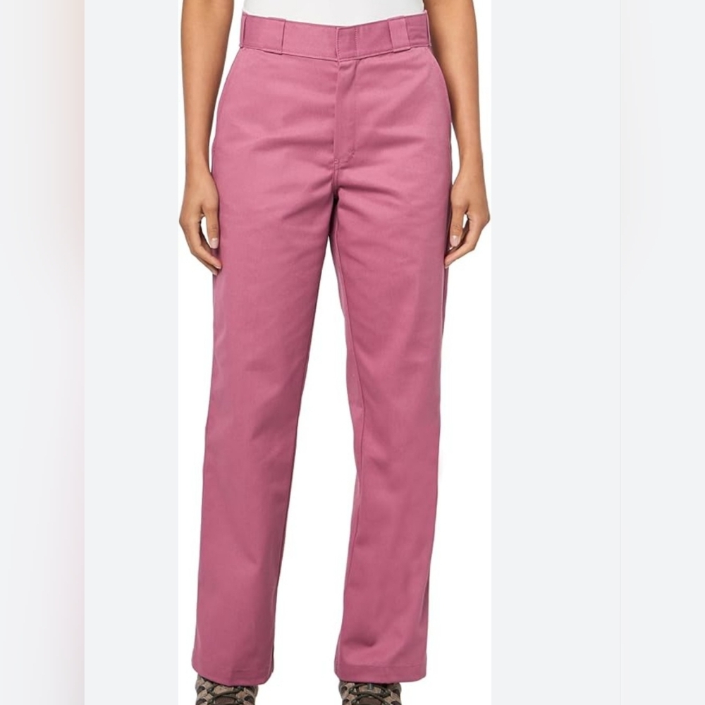 Women's Straight Leg Workwear Pants in Dusty Rose